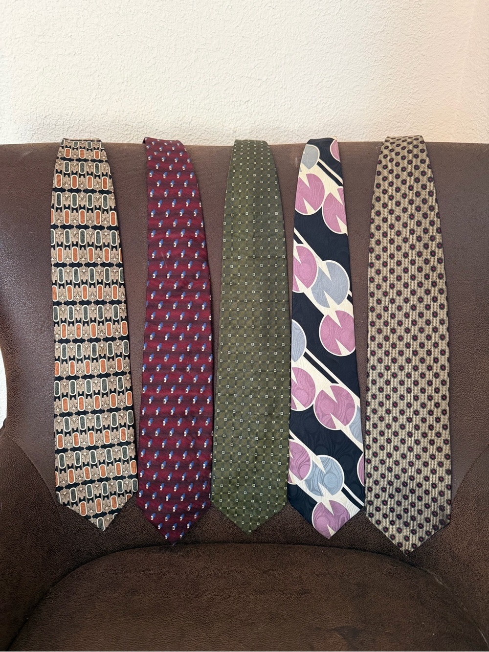 Lot of 5 100% Silk Italian Ties